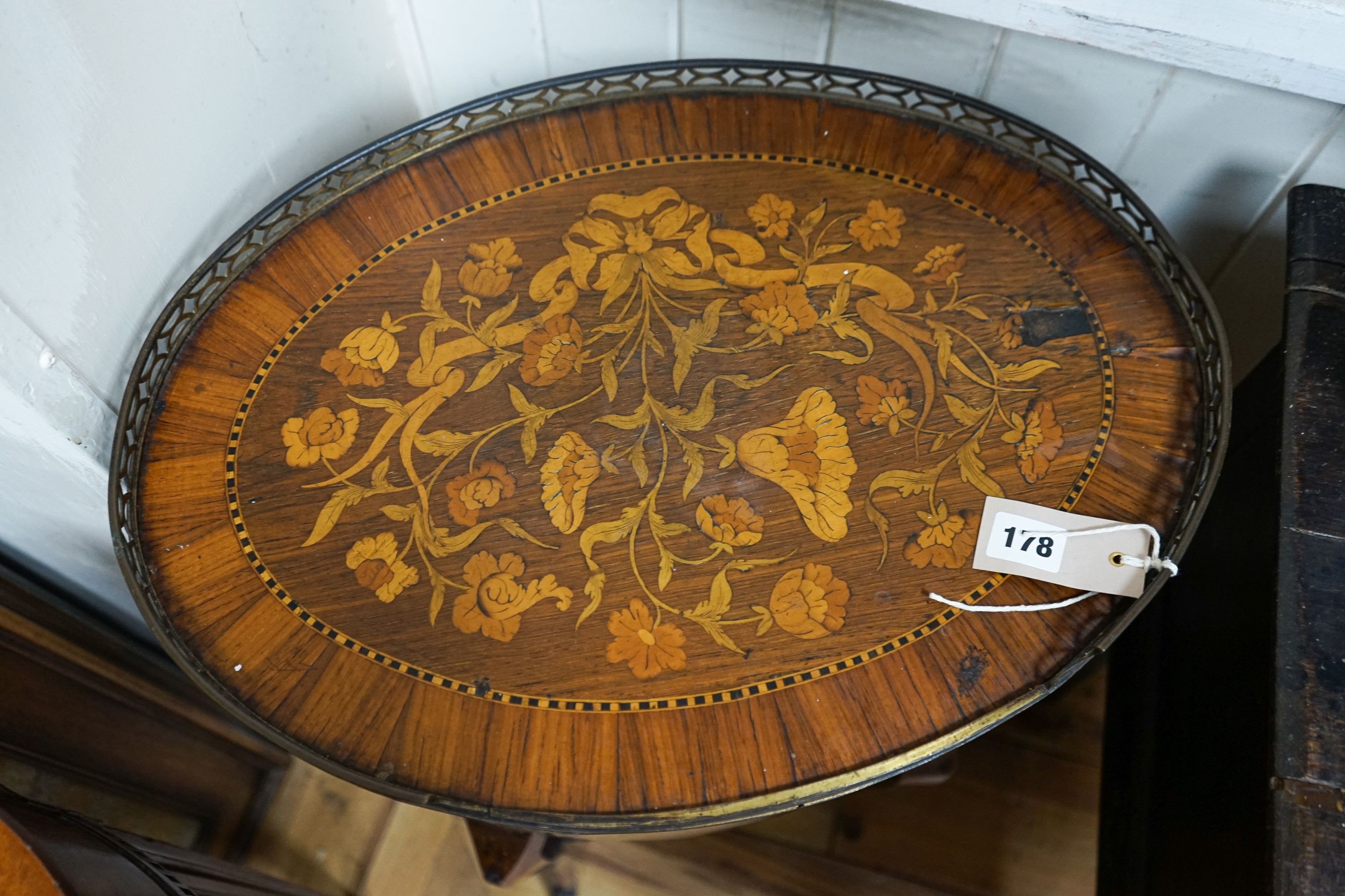 A 19th century French Louis XV/XVI transitional style mahogany bedside or occasional table, width 50cm, depth 36cm, height 80cm